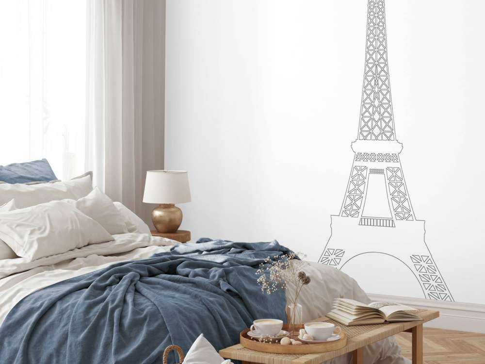 Portret van de Eiffeltoren, wit