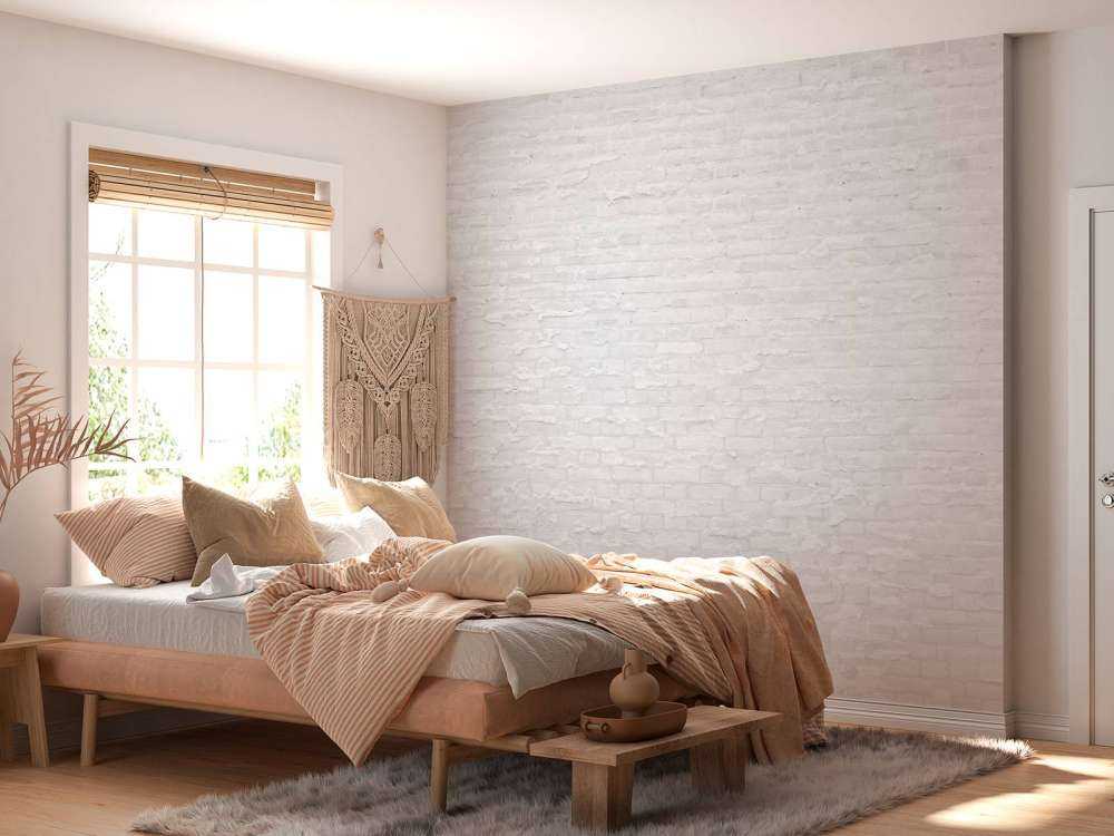 White bricks with cement