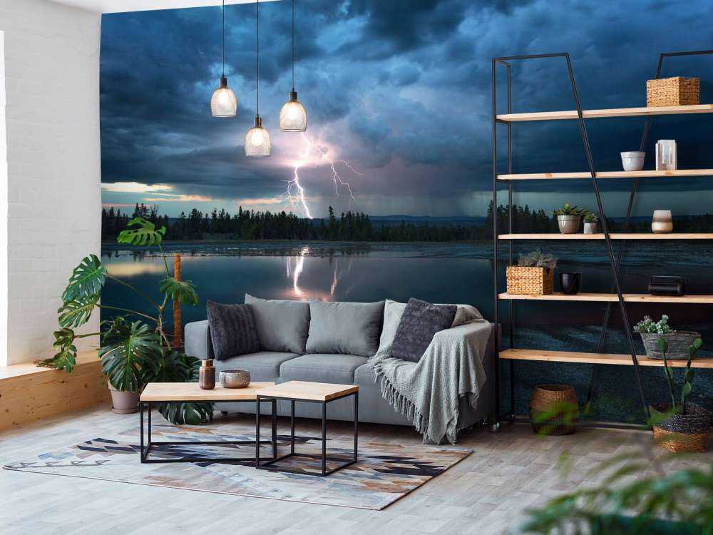 Lightning Above Turquoise Pool