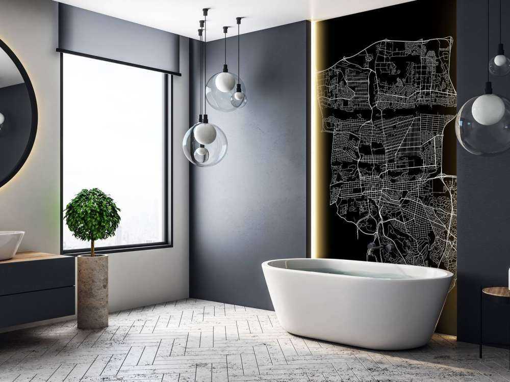 Plattegrond van Pretoria, zwart