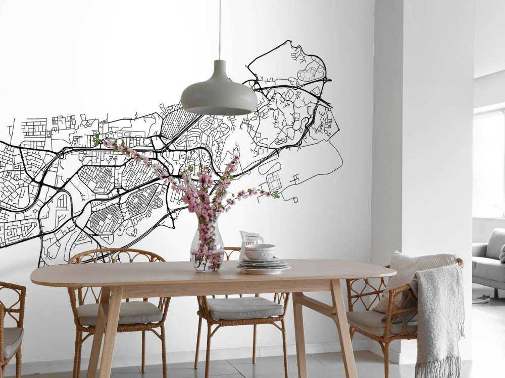 Plattegrond van Muscat, wit 