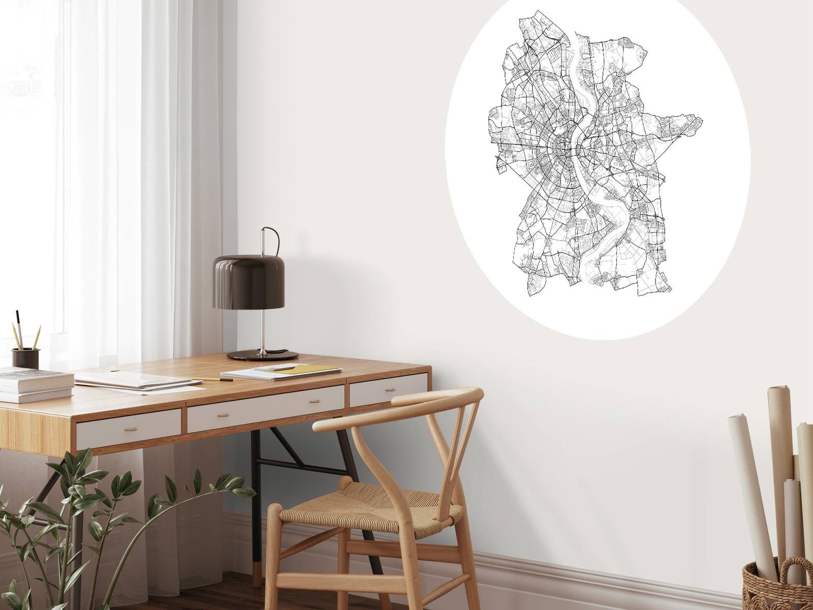Map of Cologne, white