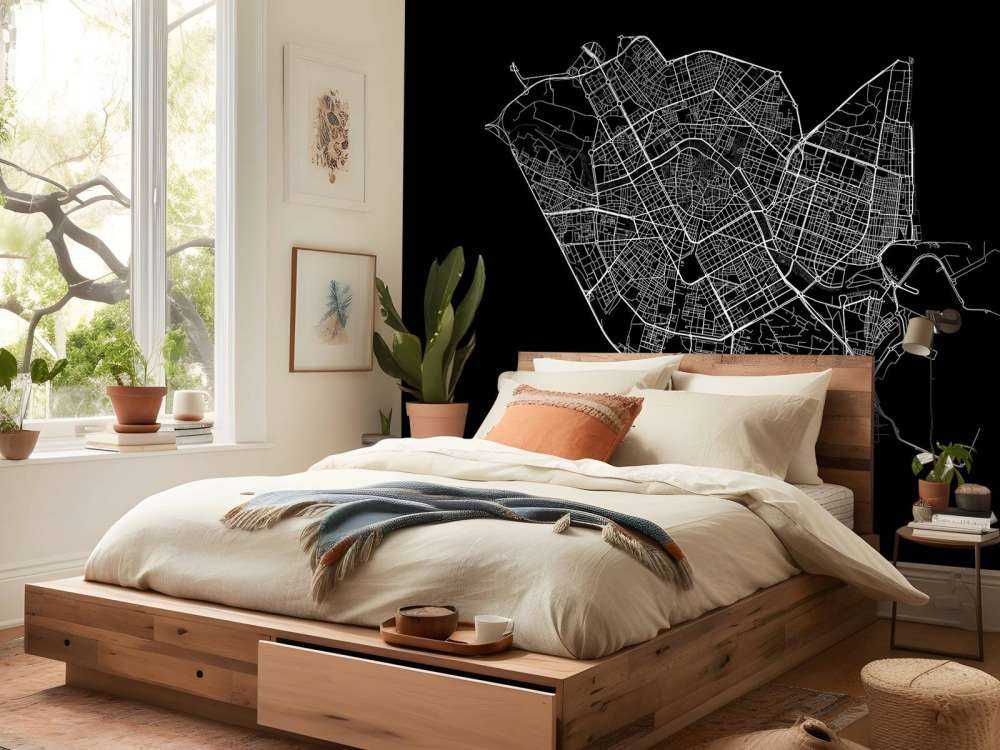 Plattegrond van Valencia, zwart