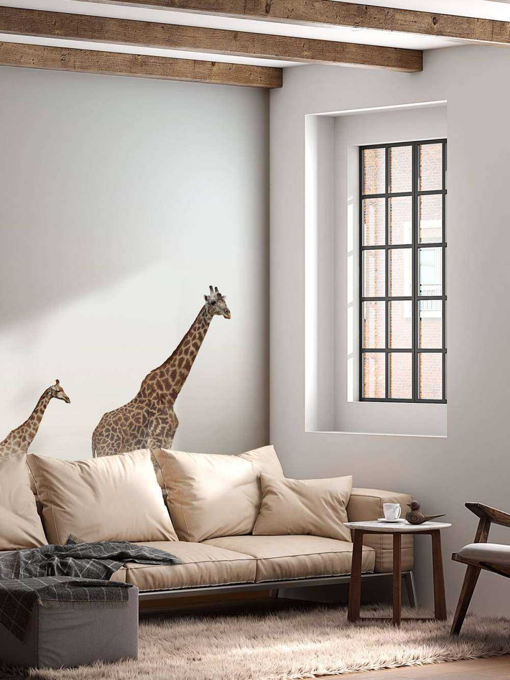 Giraffen op het strand