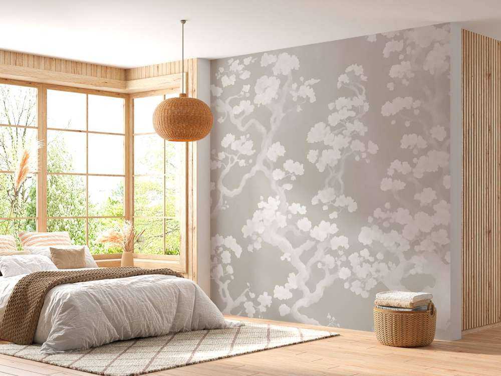 Wonderful blooming forest - taupe