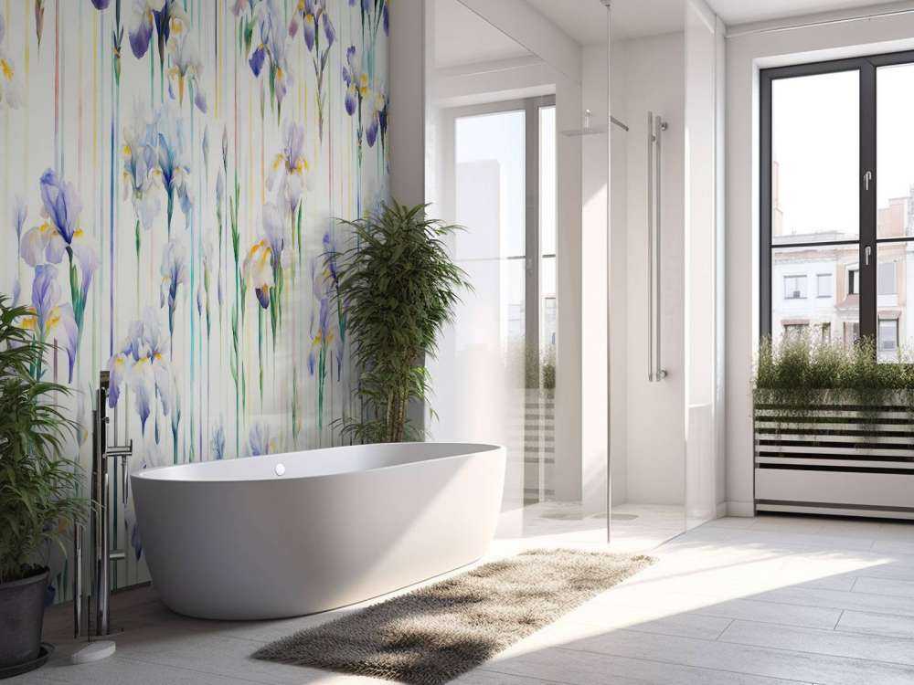 Irises and Stripes Seamless Pastel