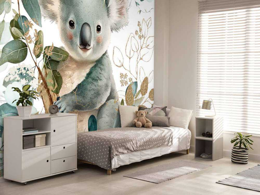 Cute koala in eucalyptus