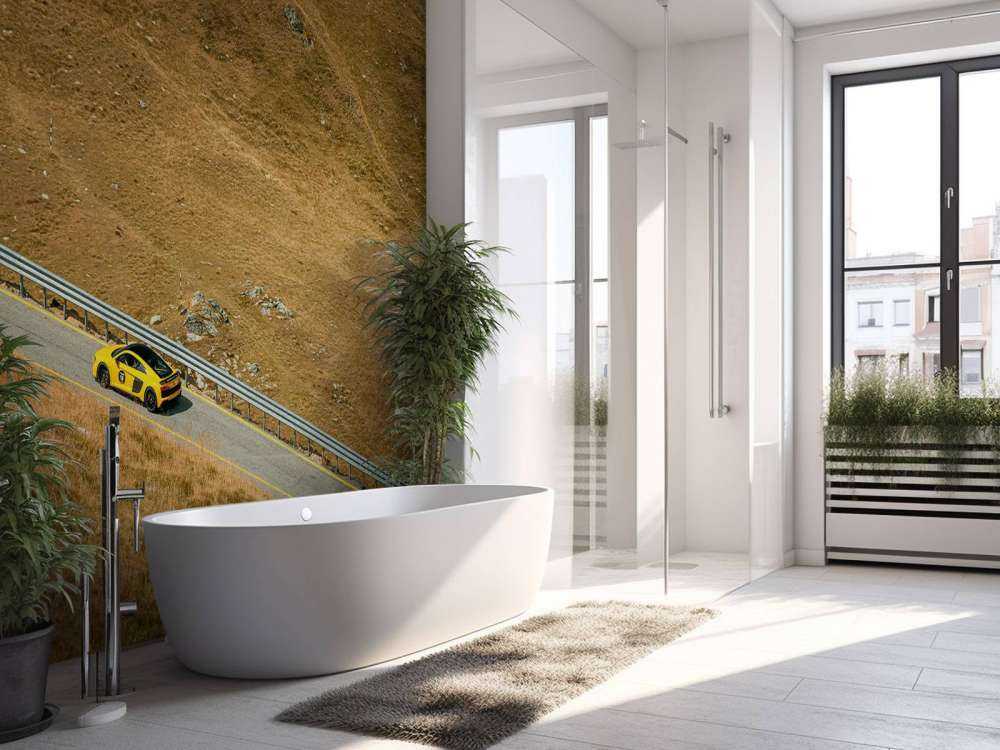 Audi R8 on a lonely mountain road