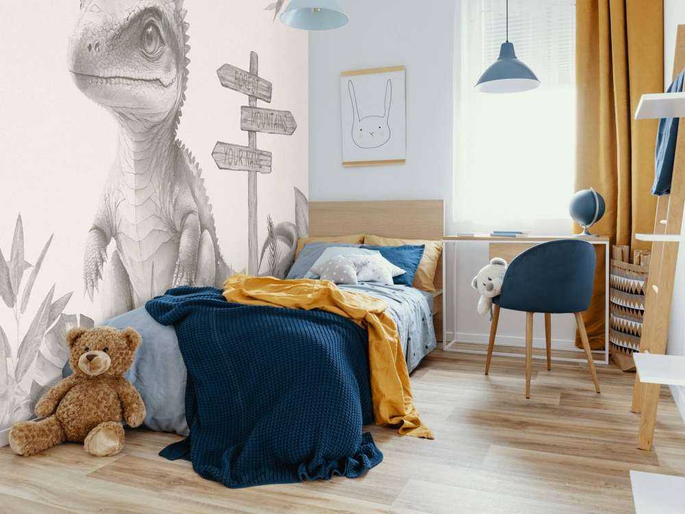 Baby spinosaurus in the beige jungle