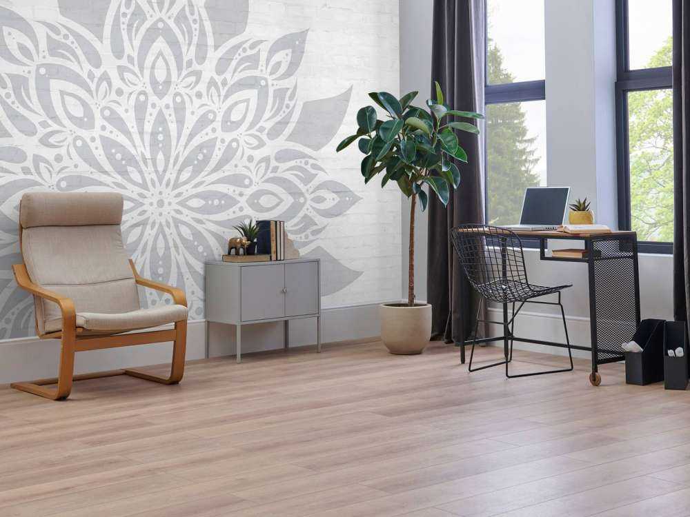 Light gray Mandala On Brick