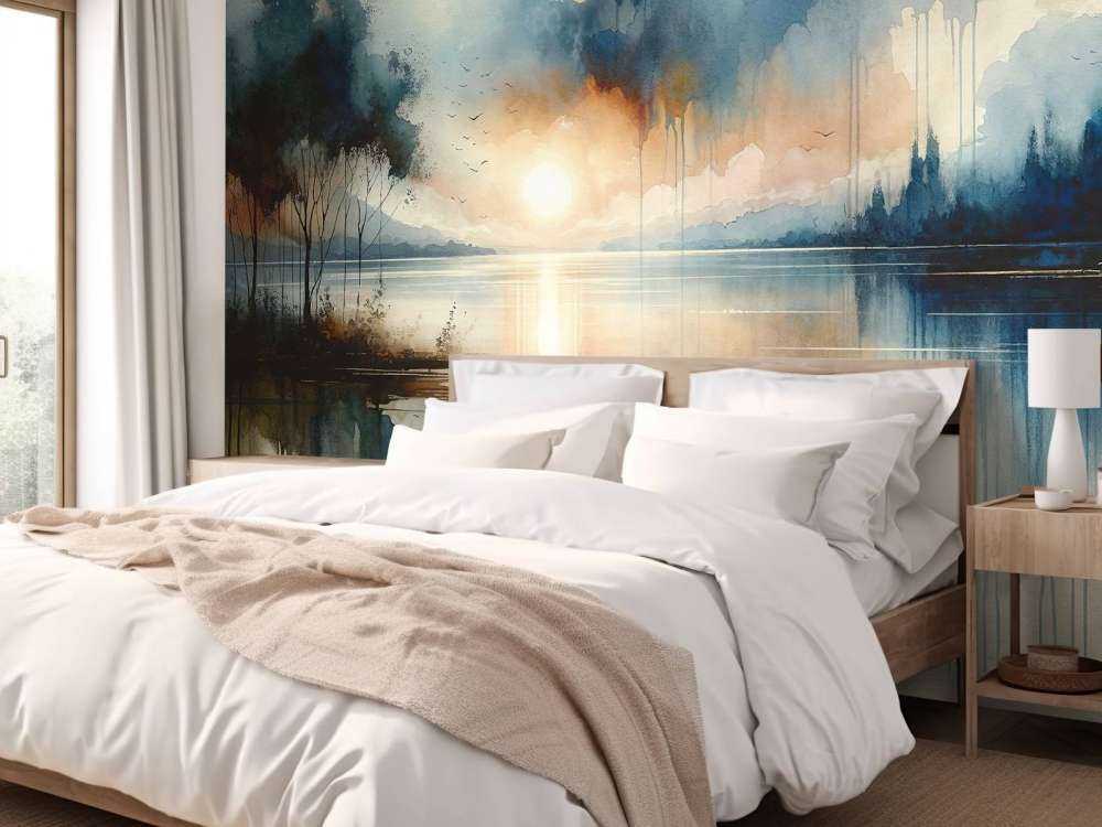 Watercolor Abstract Lake