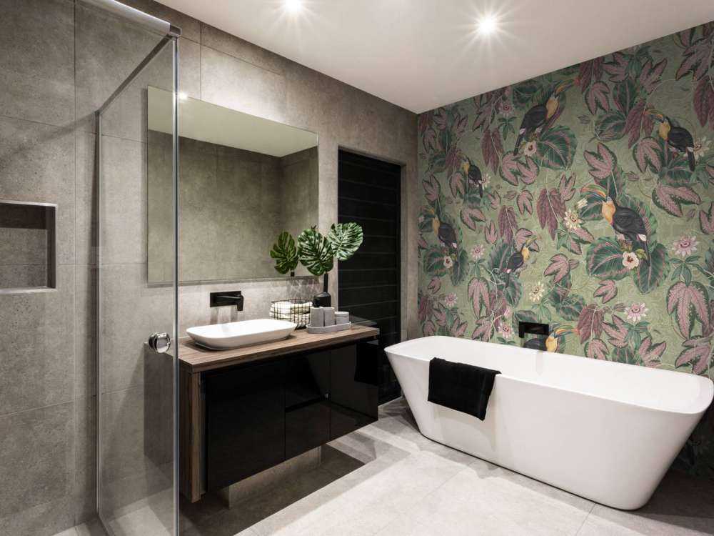 Tropical Jungle birds & toucans - sage green