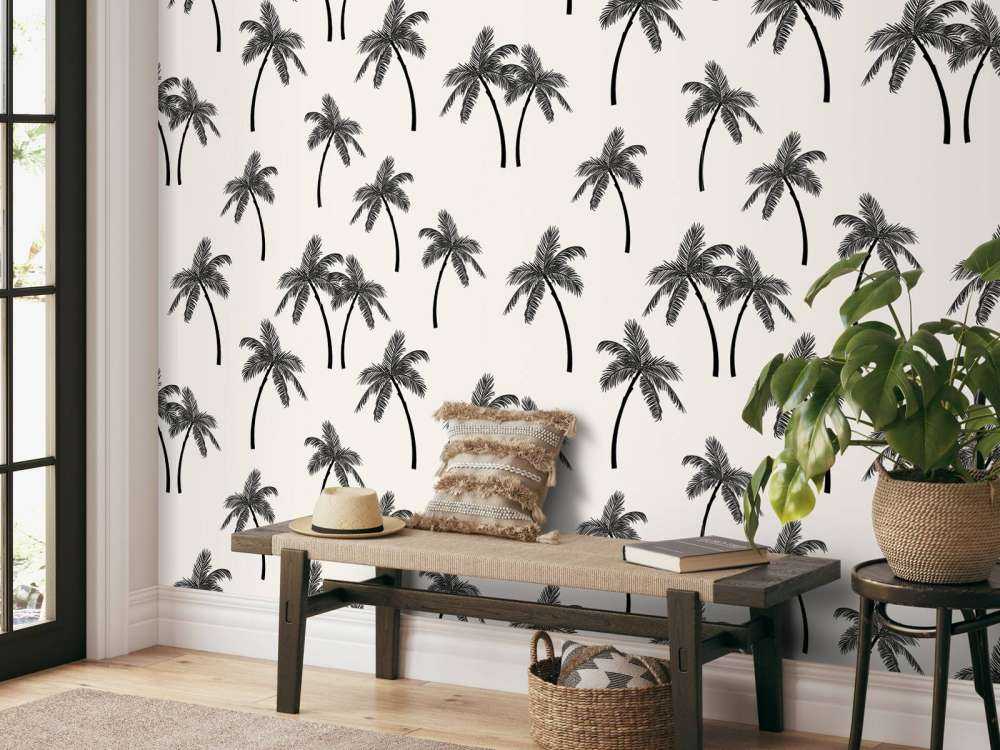 Pattern with palm trees