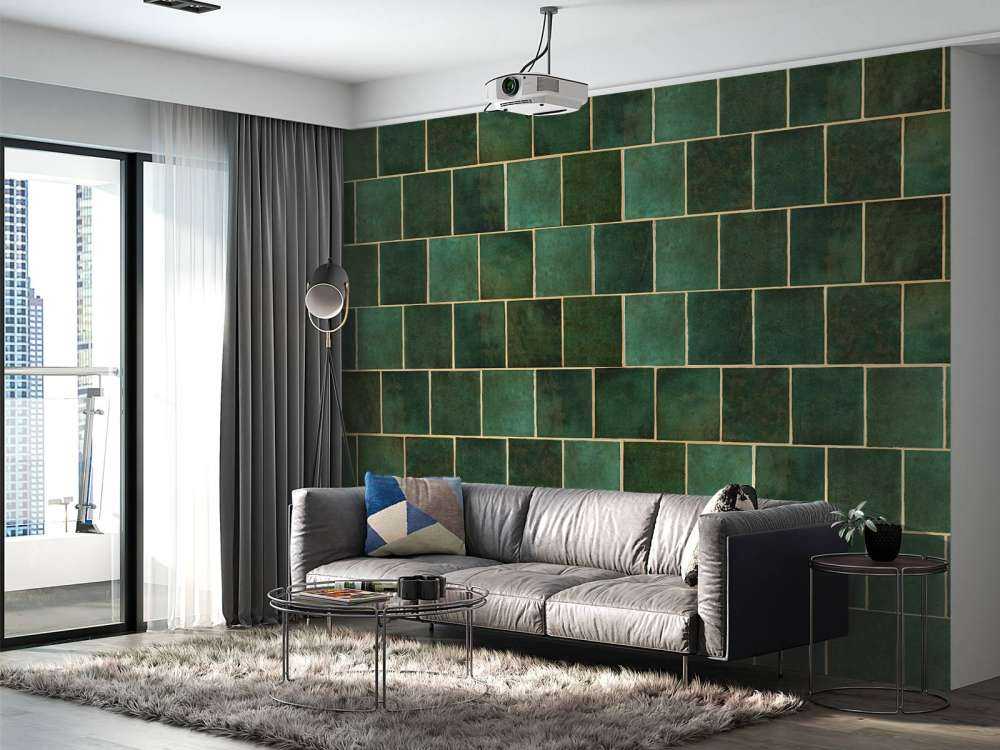 Green ceramic tiles