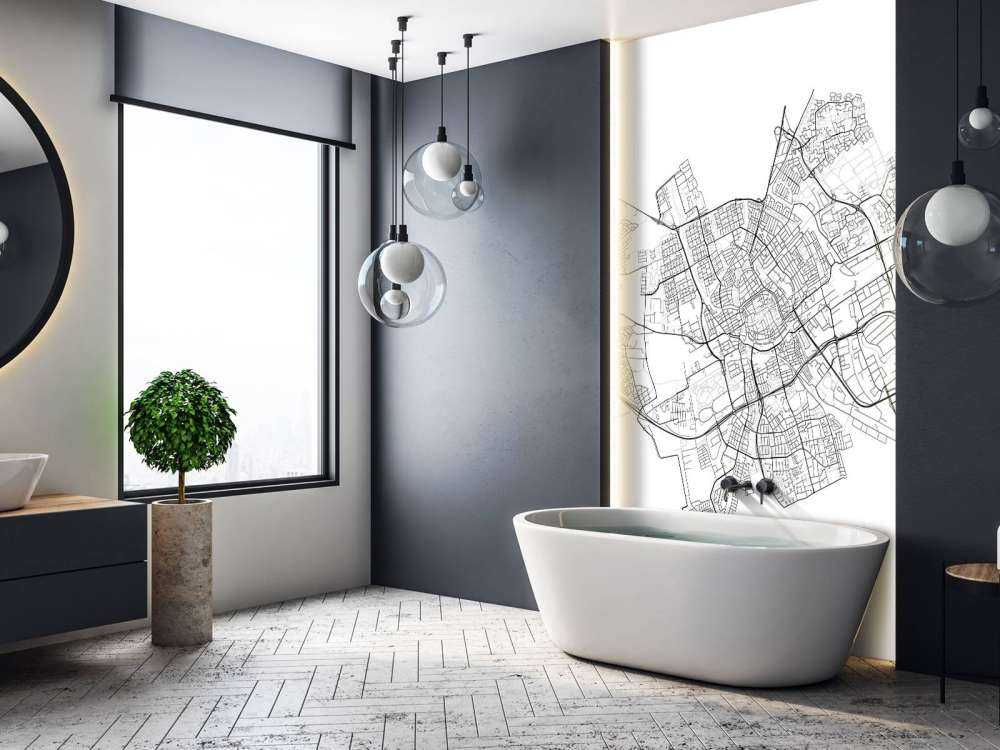 Map of Groningen, white