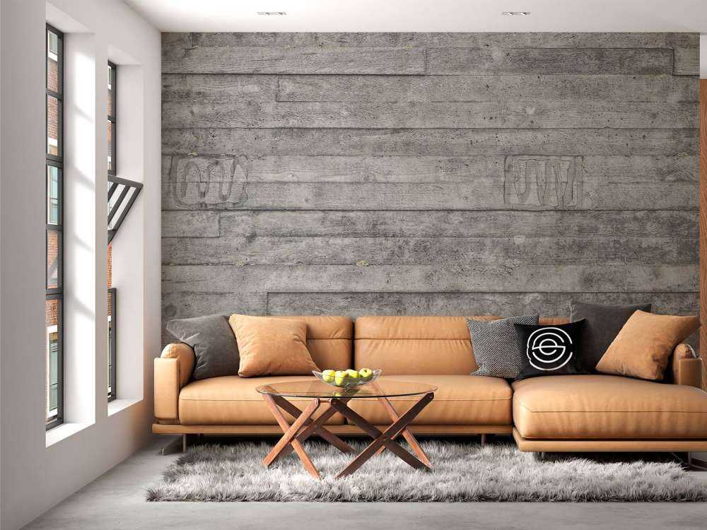 Wooden grey wall