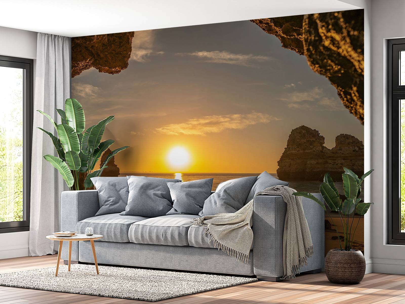 Sunrise from a cave