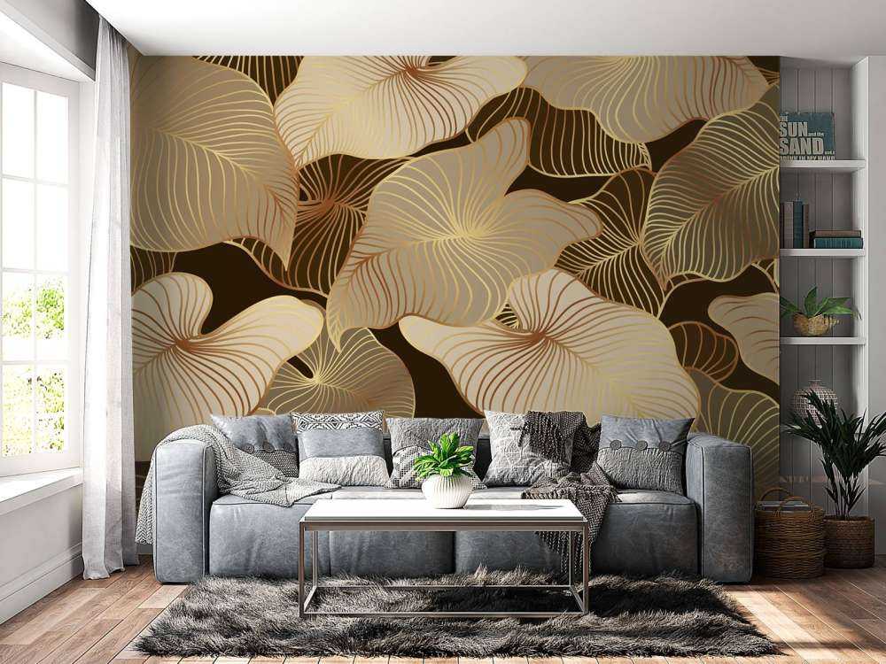 Brown tropical leaves