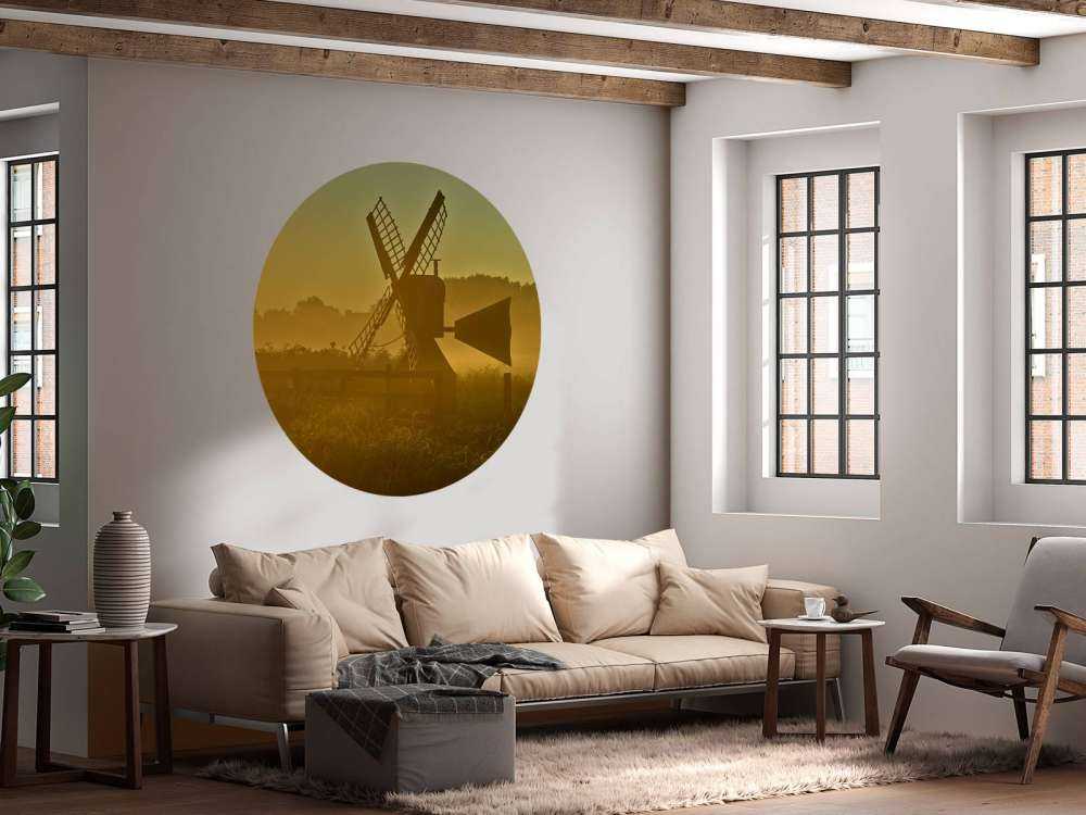 Meadow mill at sunrise