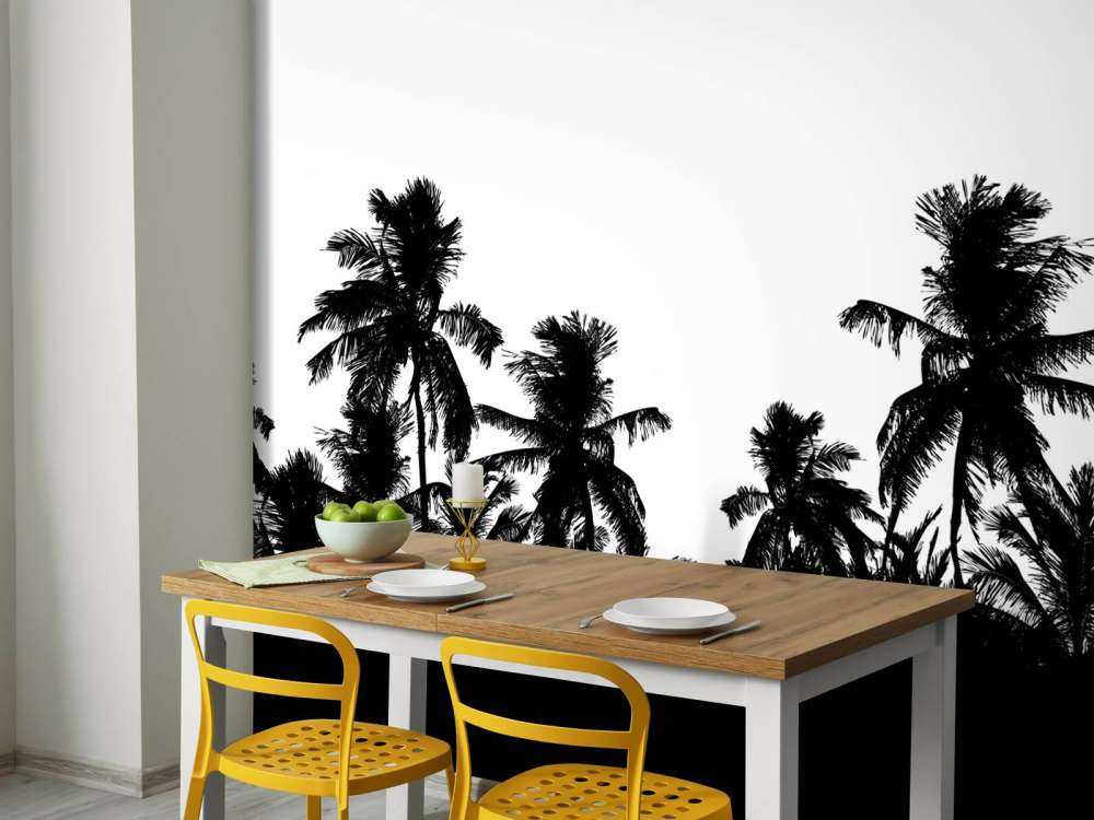 Silhouette palm trees