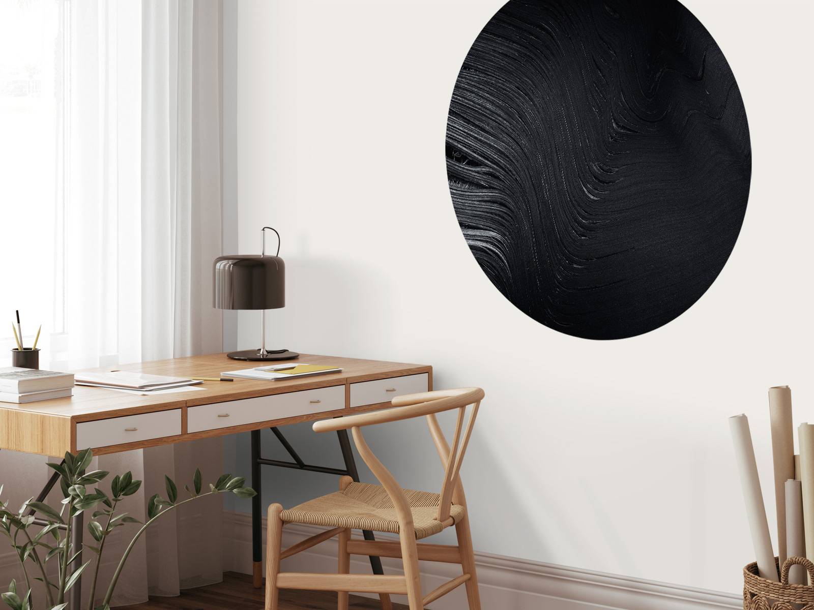 Old palm leaf in black and white