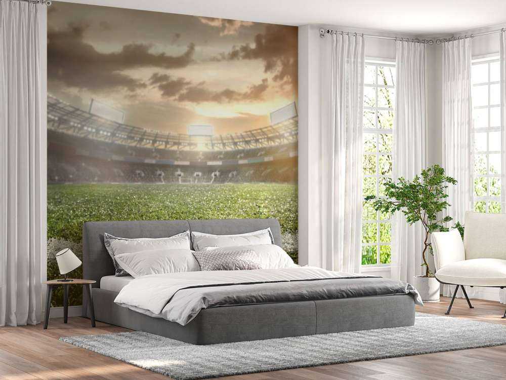 Stadium with artificial turf