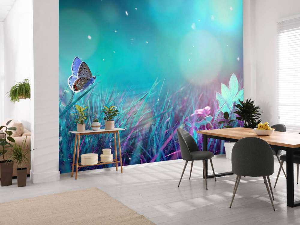 Butterfly in the morning dew