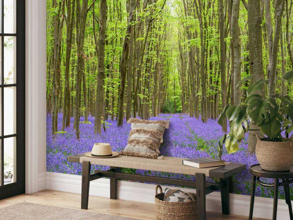 Tire tracks through the forest