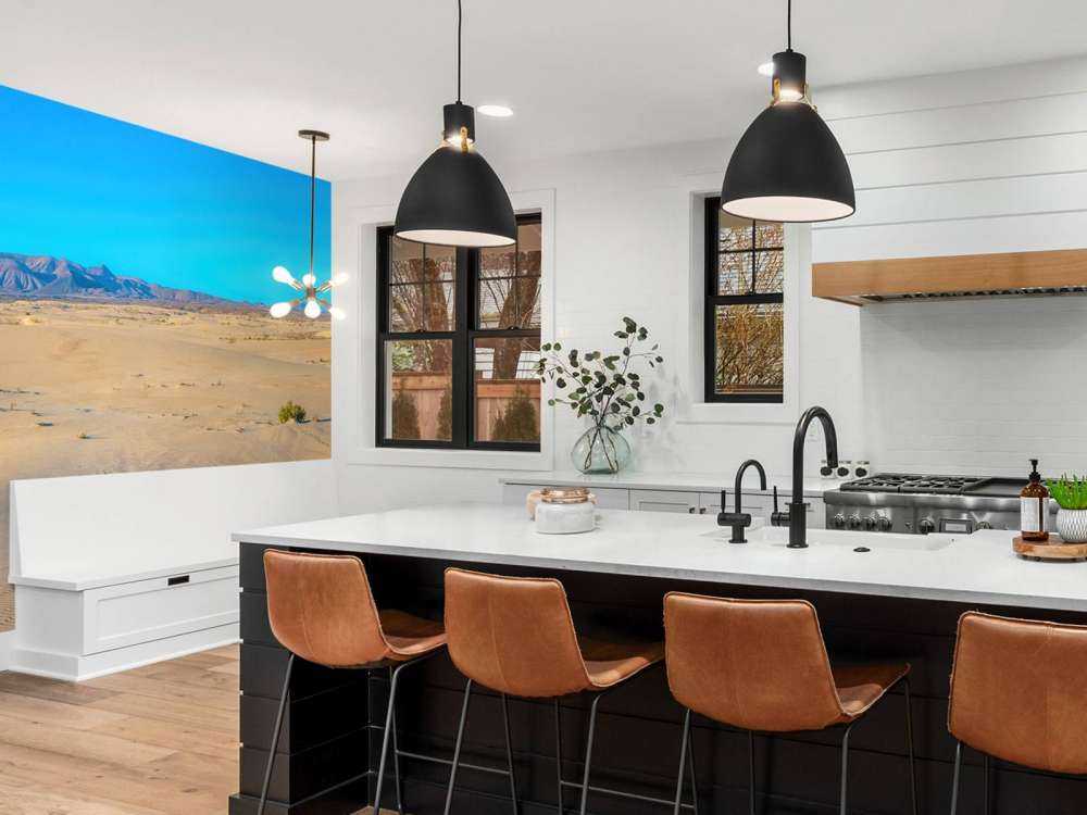 Sunrise over sand dunes