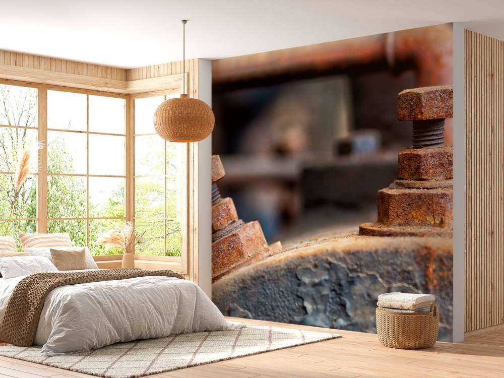 Detail of a rusted steam boiler (B)