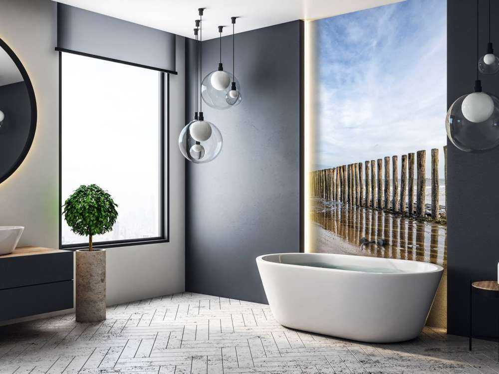 Wooden breakwater on the coast at Cadzand bath