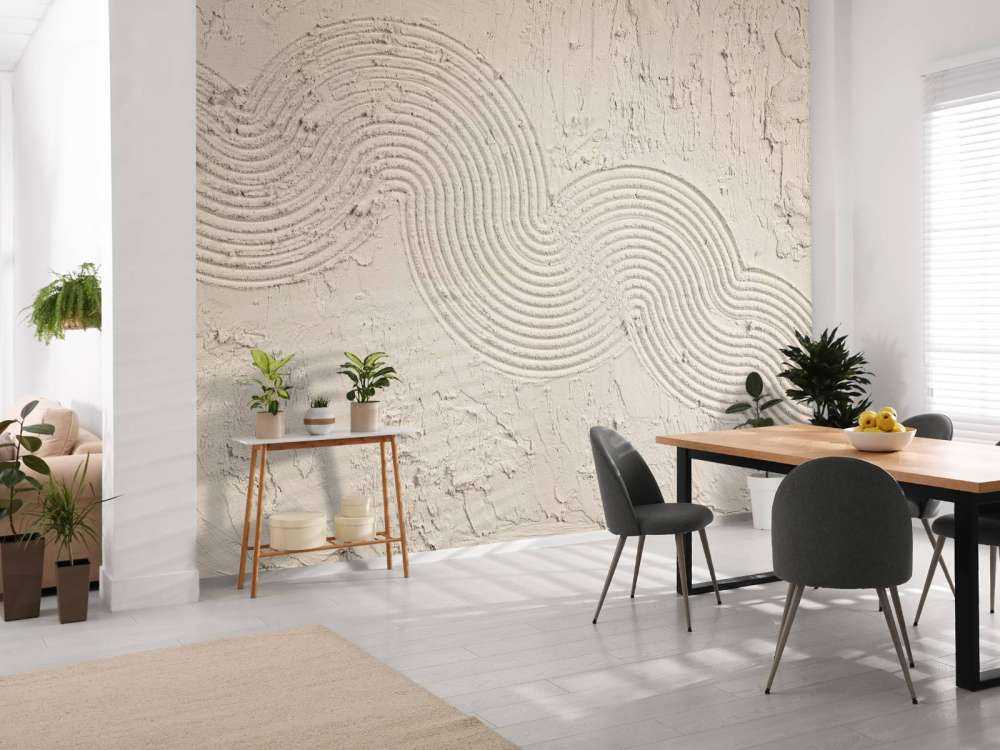 Zen garden structure in linen