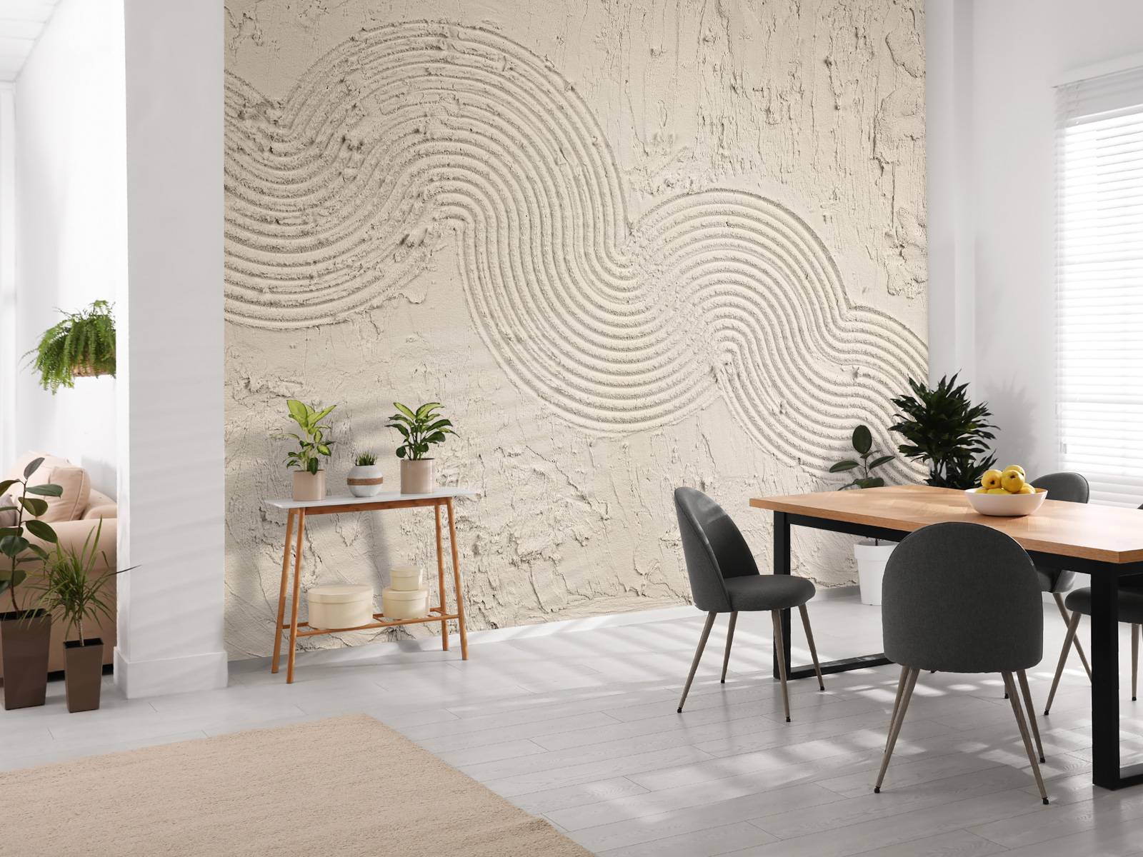 Zen garden structure in linen