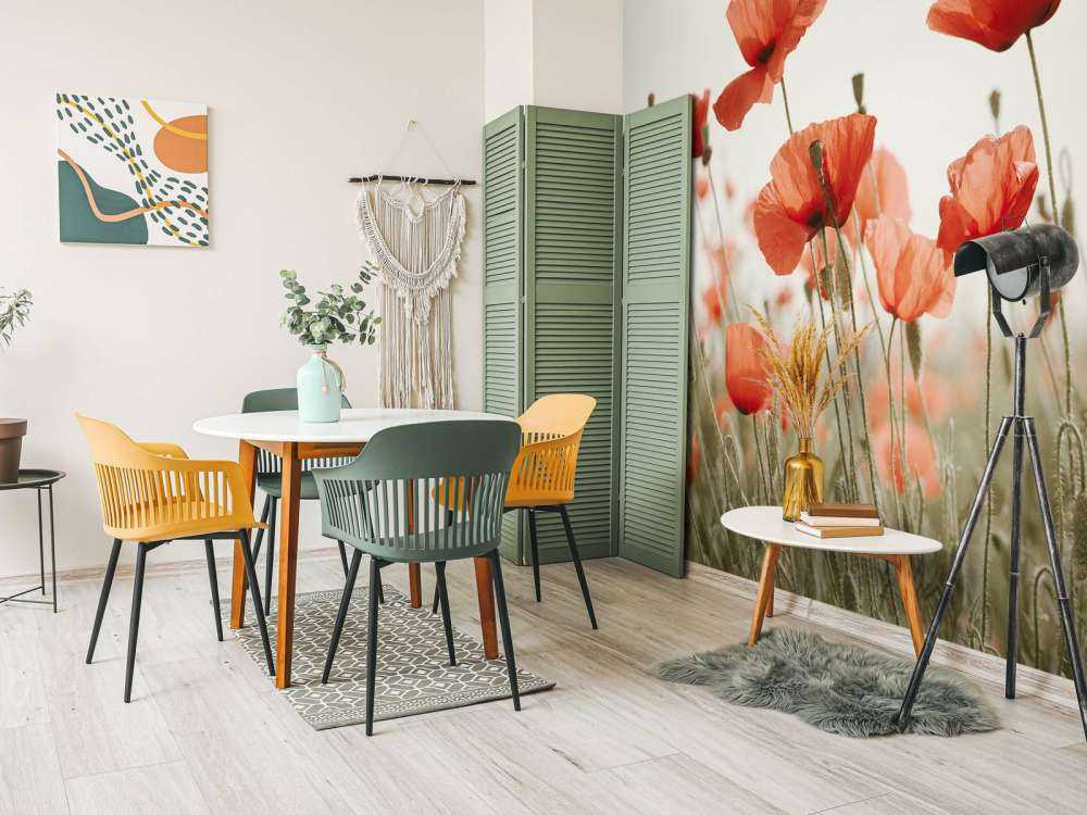 Poppies in vintage colours