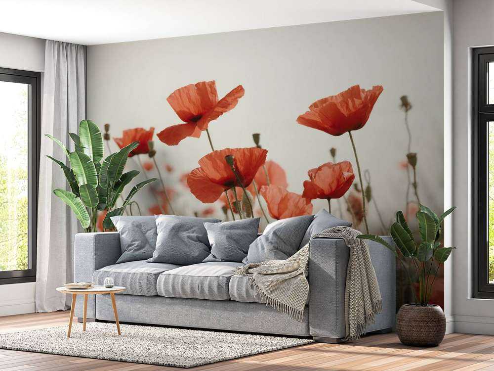 Poppies in vintage colours