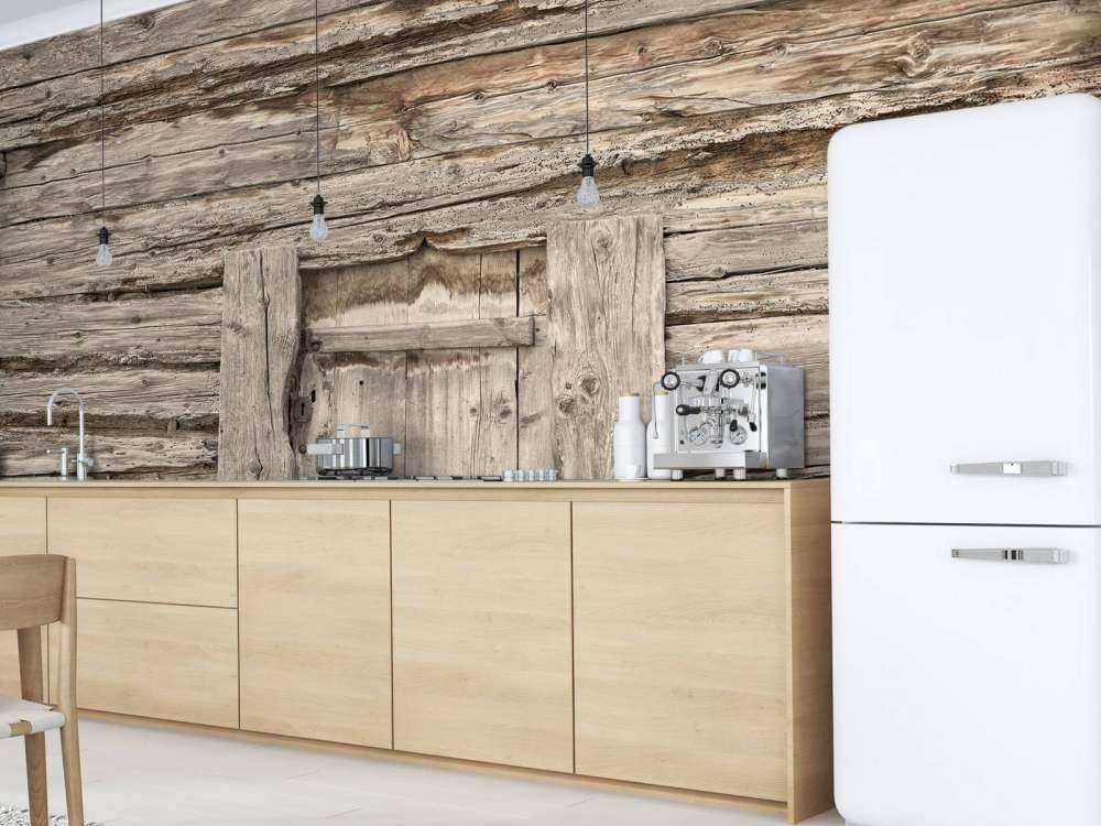 Beige shelves with door