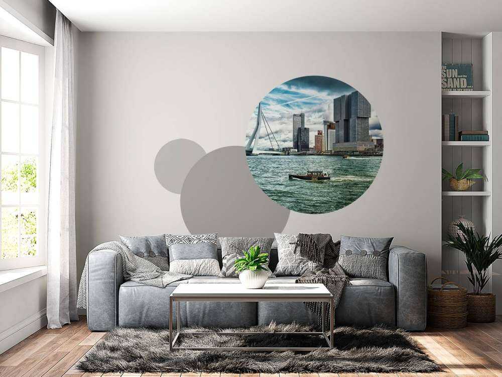 Skyline' Rotterdam with view on the Kop van Zuid in color 