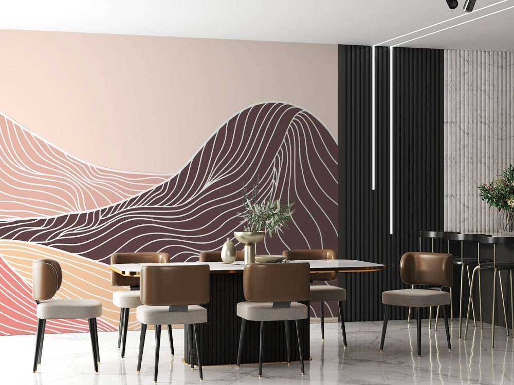 Colored lineart mountains