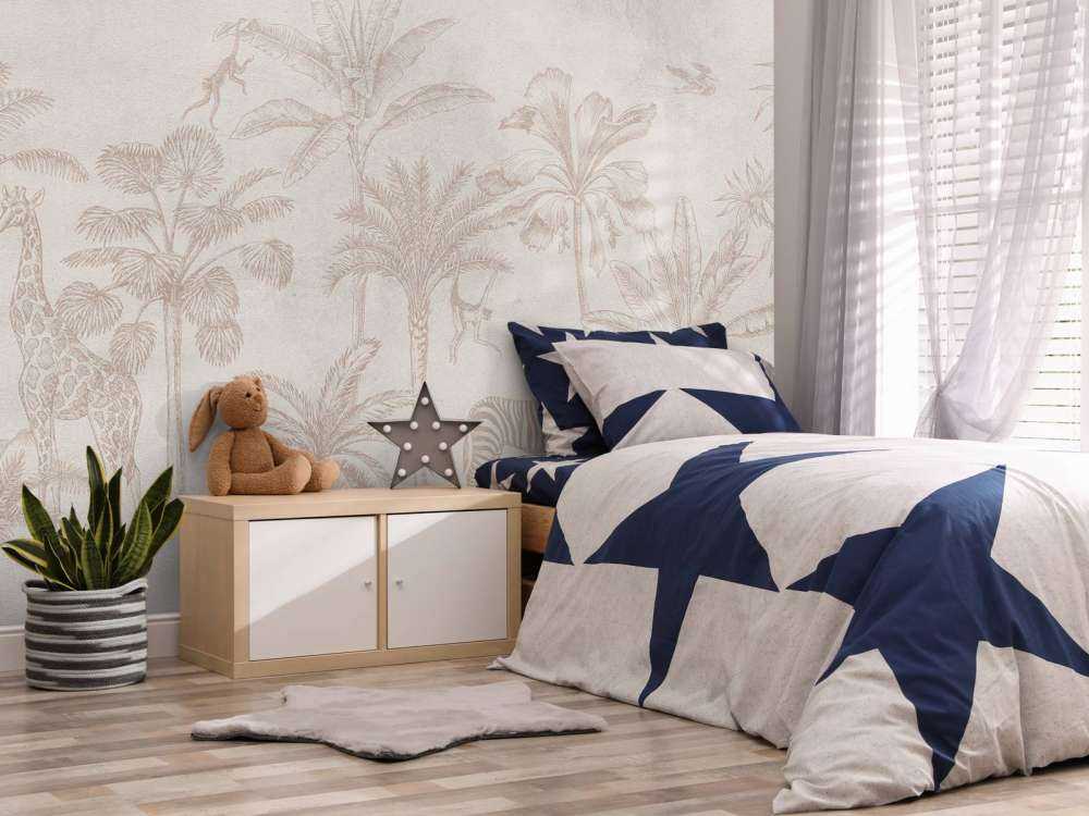 Tropical animal jungle taupe