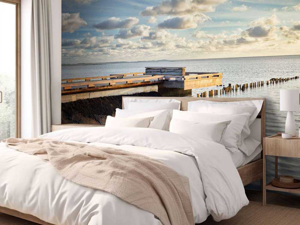 Jetty with beautiful clouds