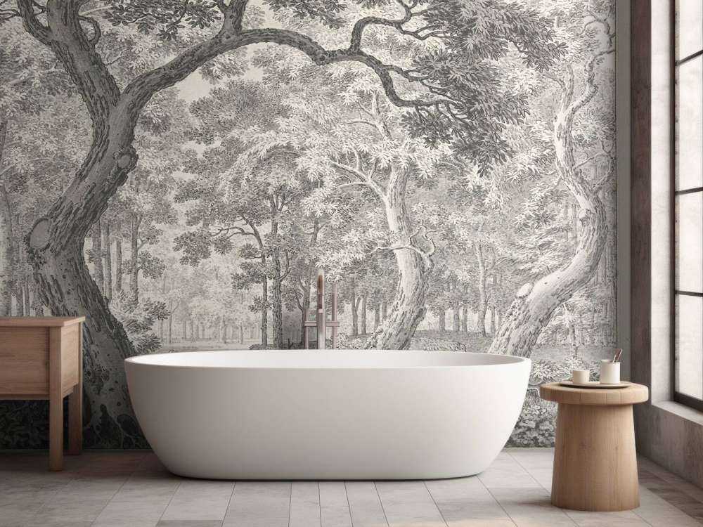 Forest view with two deer