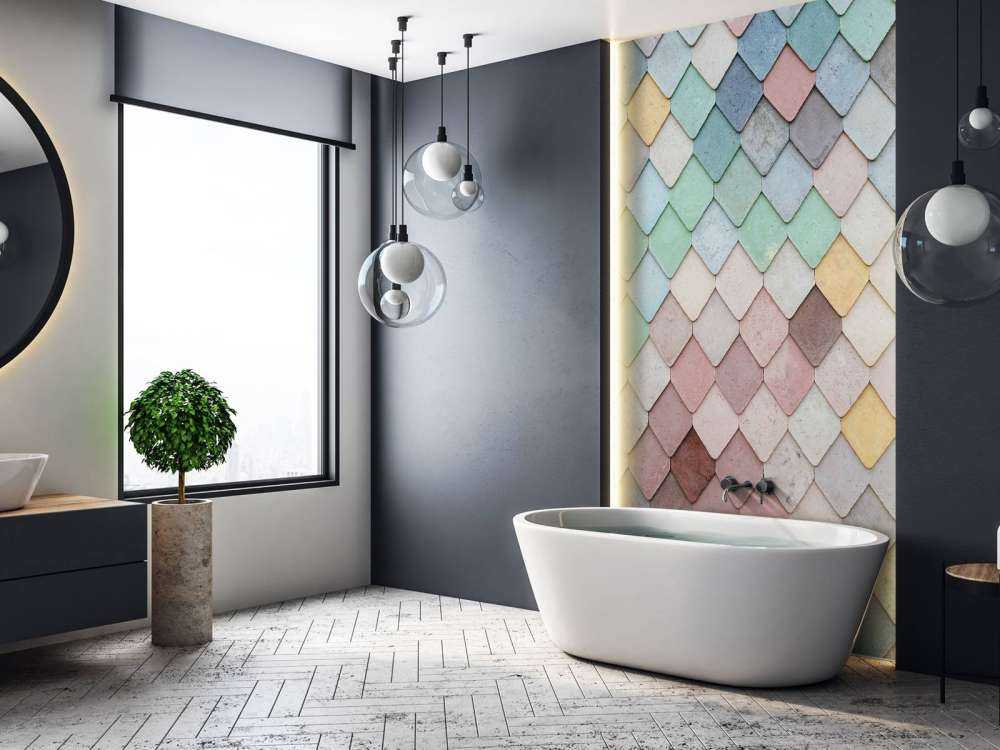 Pastel coloured tiles