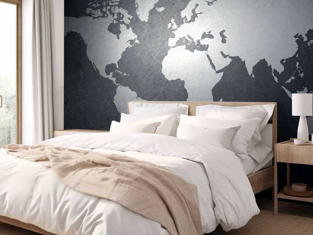 World map light grey