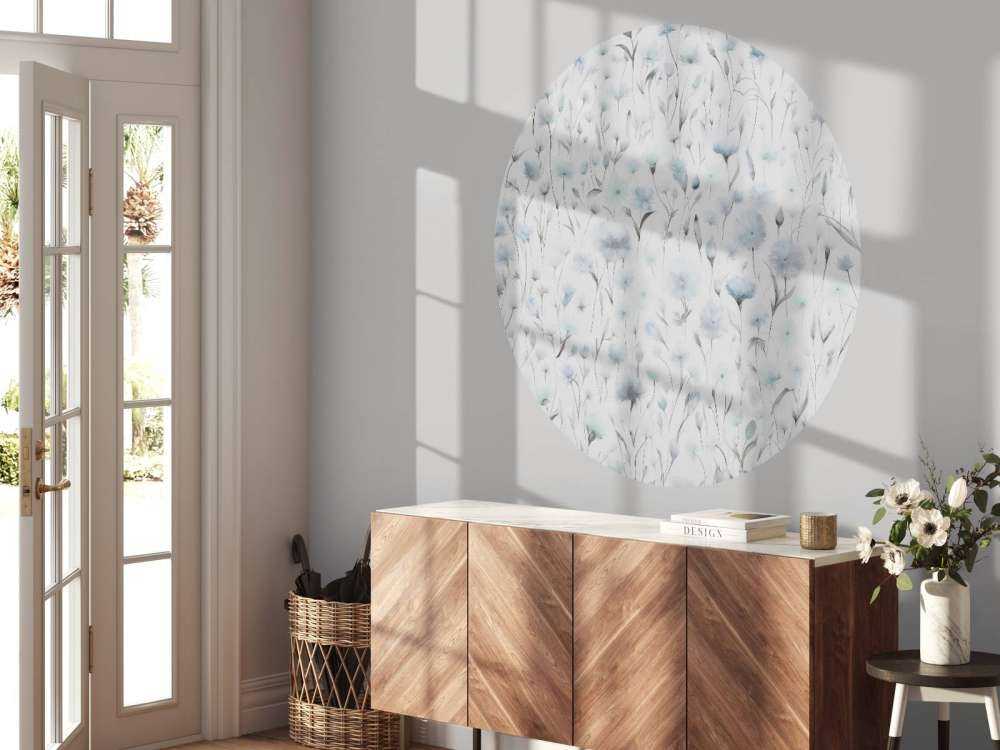 Cornflowers and field grasses blue