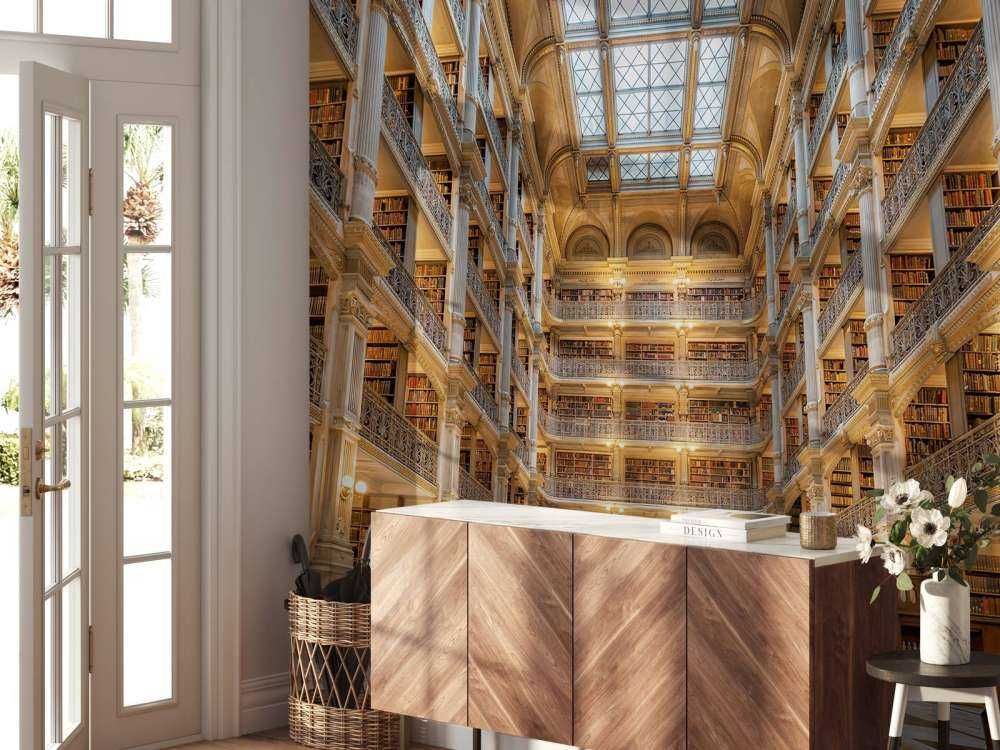 Illuminated literature room