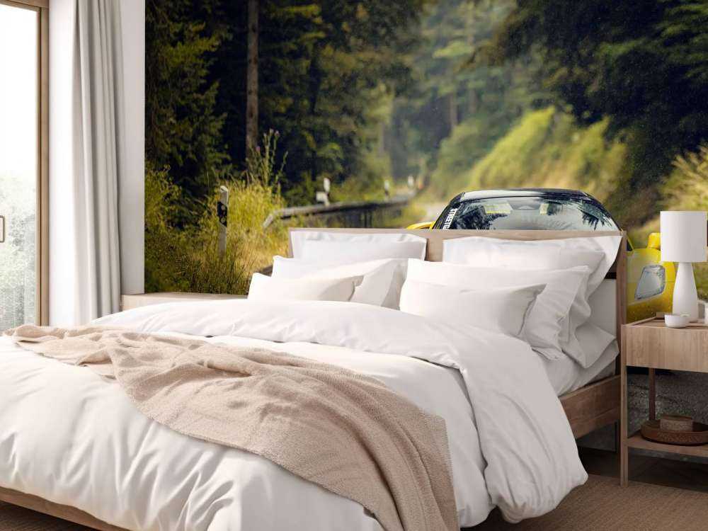 Maserati in the green forest