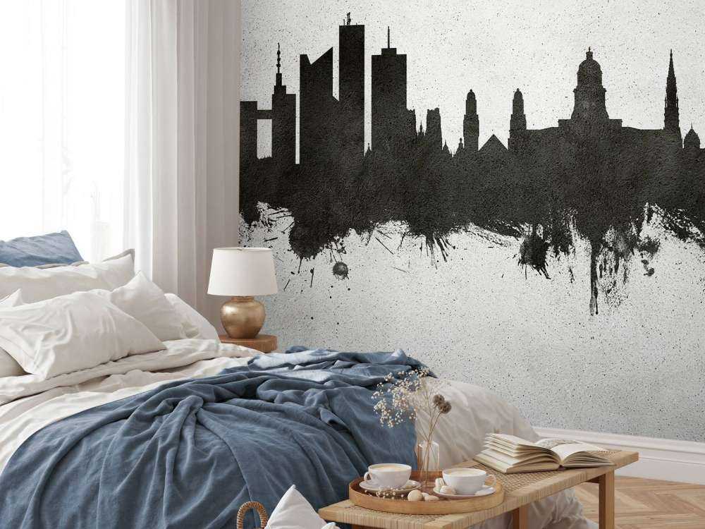 Watercolor skyline, Brussels