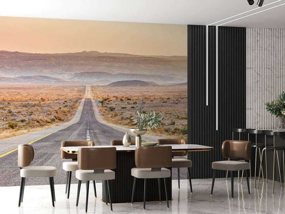 Highway through desert