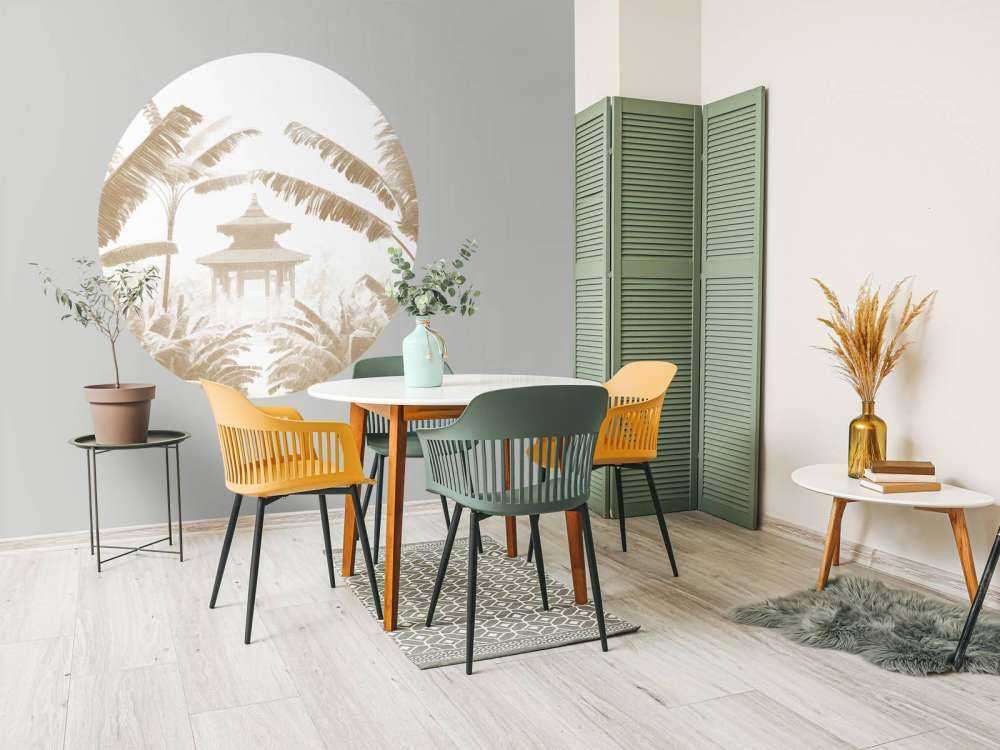 Misty Temple Garden, taupe