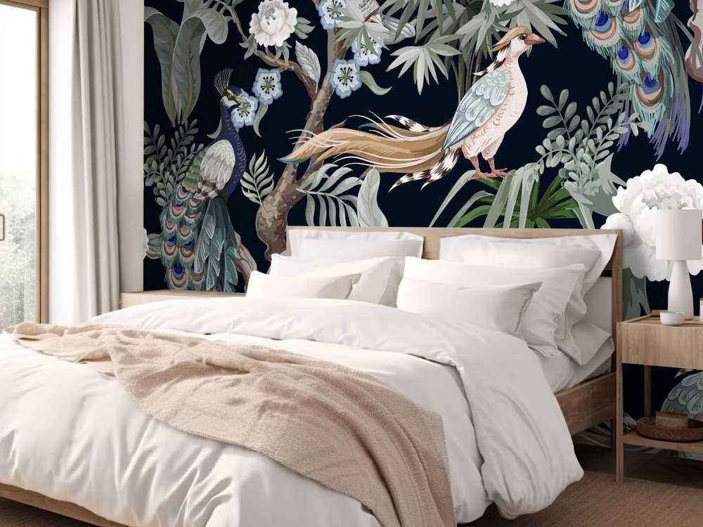 Peacock Splendor in Night Bloom